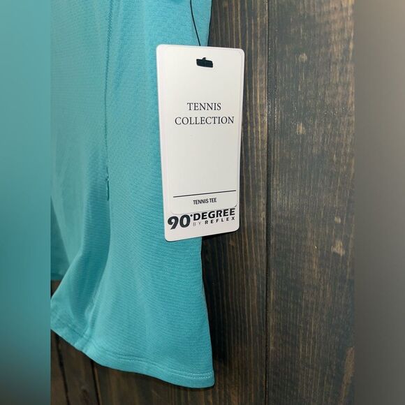 90 Degree Sleeveless Athletic Tank Top Performance Workout Shirt Turquoise A66 - Picture 4 of 6